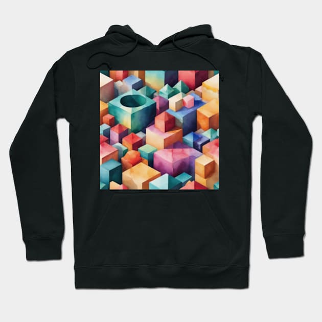 Watercolor Geometric Hoodie by justrachna